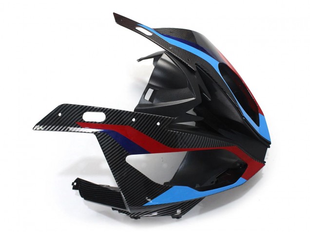 Carénages Moto BMW S1000RR 2015-2016 - Bleu Rouge Fibre de Carbone