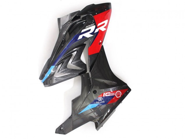 Carénages Moto BMW S1000RR 2015-2016 - Bleu Rouge Fibre de Carbone