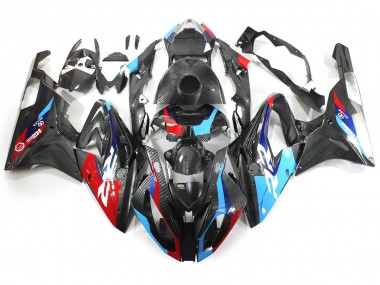 Acheter Carénages Moto BMW S1000RR 2015-2016 - Bleu Rouge Fibre de Carbone