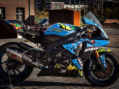 Acheter Carénages Moto Yamaha YZF R1 2015-2019 - Bleu Jaune Requin