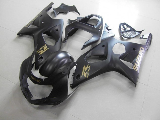 Carénage GSXR 1000 K1 2000-2002 - Tout Noir mat avec Décalque doré Carénage GSXR 1000 K1 2000-2002 - Tout Noir mat avec Décalque doré