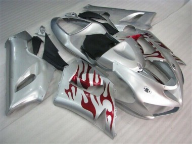 Acheter Carénage ZX6R 2005-2006 - Argent Rouge Flamme