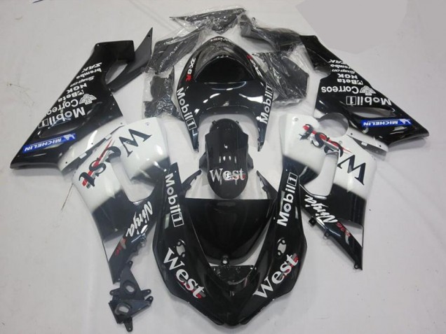 Carénages ZX6R 2005-2006 - Blanc Noir Carénages ZX6R 2005-2006 - Blanc Noir