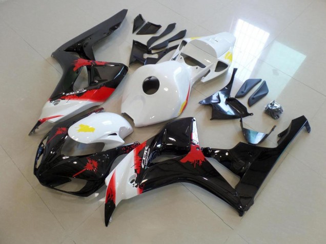 Carénage CBR 1000 RR 2006-2007 - Blanc Noir avec No Décalque Carénage CBR 1000 RR 2006-2007 - Blanc Noir avec No Décalque