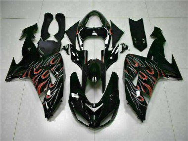 Acheter Carénages ZX10R 2006-2007 - Noir Rouge Flamme