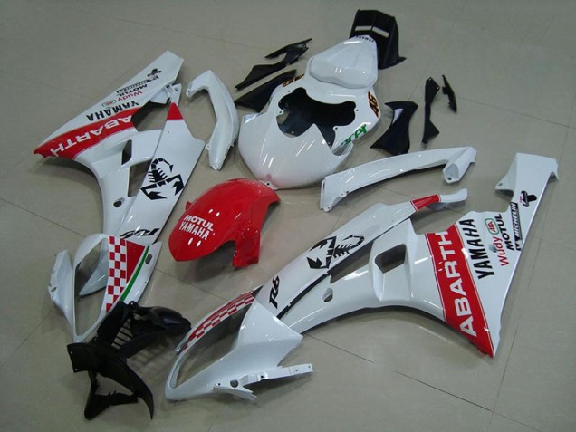 Carénage R6 2006-2007 - Blanc Rouge Abarth Carénage R6 2006-2007 - Blanc Rouge Abarth