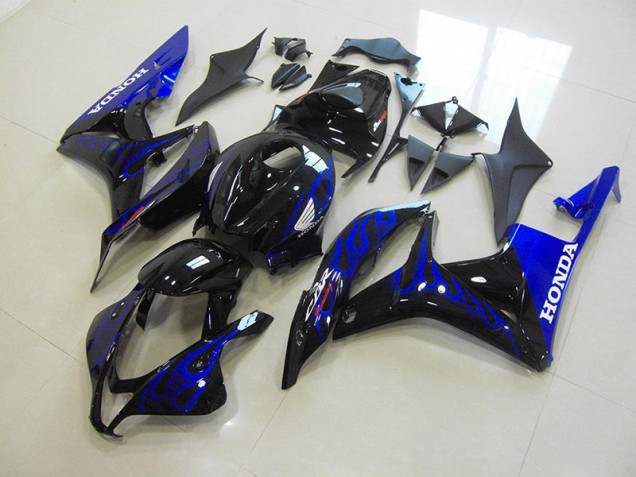 Carénage CBR 600 RR 2007-2008 - Noir Bleu Flamme Carénage CBR 600 RR 2007-2008 - Noir Bleu Flamme