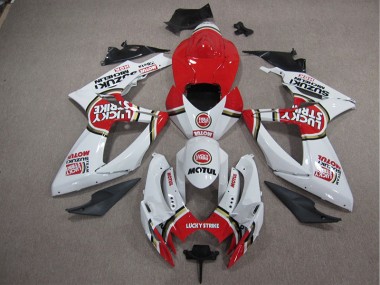 Acheter Carénage GSXR 1000 K5 2005-2006 - Blanc Lucky Strike Rouge Motul