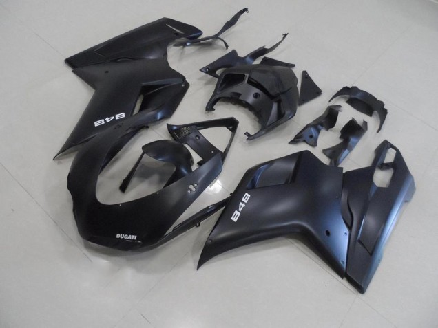 Carénage Ducati 848 1098 1198 2007-2014 - Noir Mat avec Blanc 848 Carénage Ducati 848 1098 1198 2007-2014 - Noir Mat avec Blanc 848