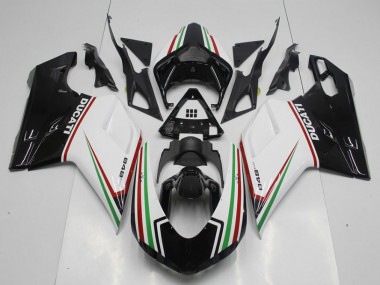 Acheter Carénage Ducati 848 1098 1198 2007-2014 - Noir Vert et Blanc