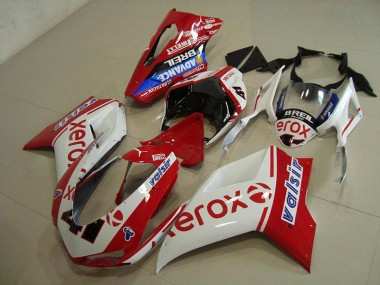 Acheter Carénage Ducati 848 1098 1198 2007-2014 - Blanc Rouge Xerox