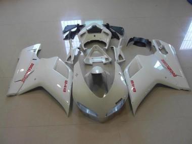 Acheter Carénage Ducati 848 1098 1198 2007-2014 - Blanc Nacré Rouge Décalque