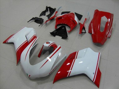 Acheter Carénage Ducati 848 1098 1198 2007-2014 - Blanc et Rouge Courses Version