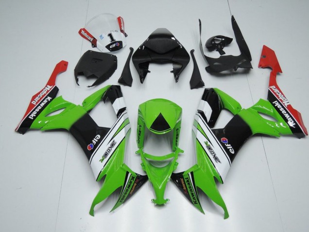 Carénage ZX10R 2008-2010 - Blanc Noir et Vert Carénage ZX10R 2008-2010 - Blanc Noir et Vert