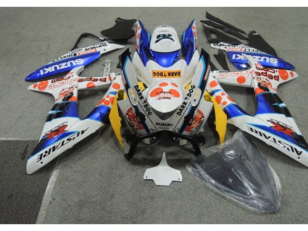 Carénage GSXR 600 K8 2008-2010 - Blanc Bleu Dark Dog Carénage GSXR 600 K8 2008-2010 - Blanc Bleu Dark Dog