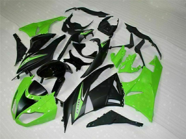 Carénage ZX6R 2009-2012 - Noir Vert 636 Carénage ZX6R 2009-2012 - Noir Vert 636