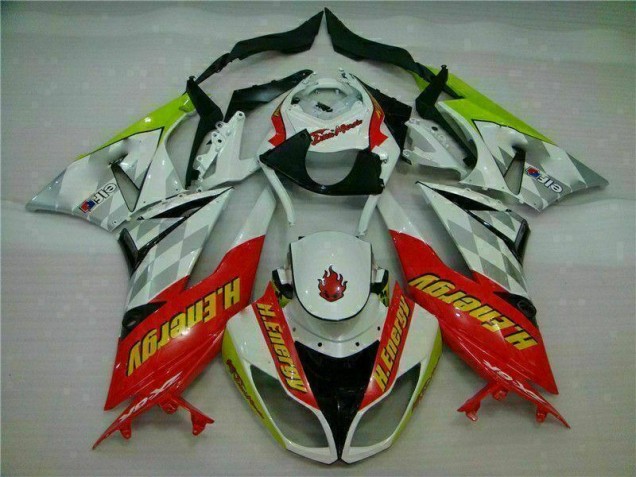 Carénage ZX6R 2009-2012 - Blanc Rouge H. Énergie Carénage ZX6R 2009-2012 - Blanc Rouge H. Énergie