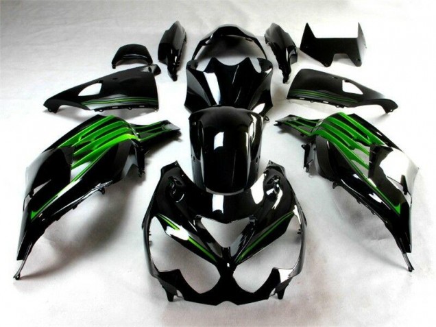 Carénage ZX14R ZZR 1400 2012-2021 - Noir Vert Carénage ZX14R ZZR 1400 2012-2021 - Noir Vert