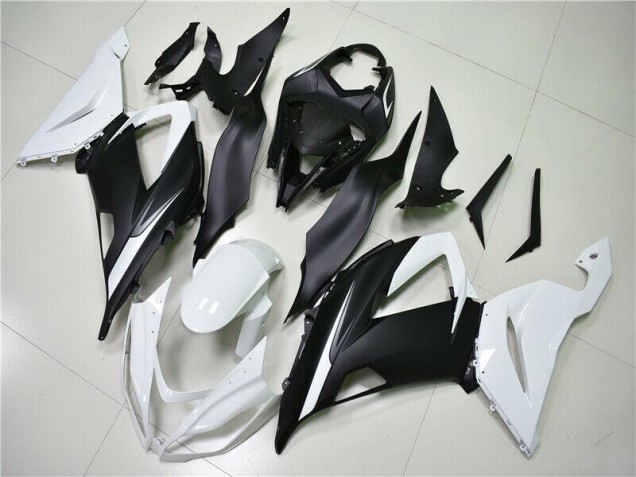 Carénages ZX6R 2013-2018 - Blanc Noir Carénages ZX6R 2013-2018 - Blanc Noir